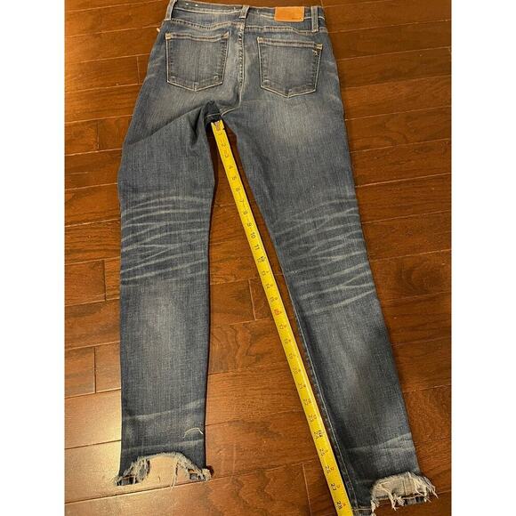 MADEWELL 10" High-Rise Skinny Jeans Size 27 Medium Wash Button Front Fly Raw Hem - Picture 3 of 4